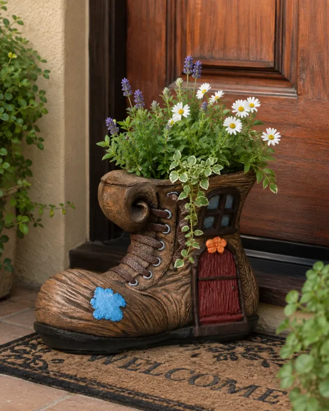 Painted Shoe Planter Large Length:330mm Width:590mm Height:420mm