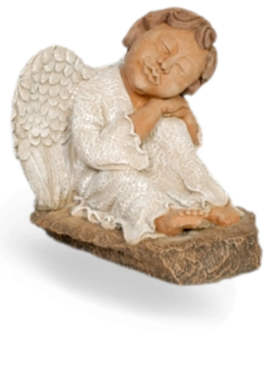Painted White Angel Length:300mm Width:250mm Height:270mm