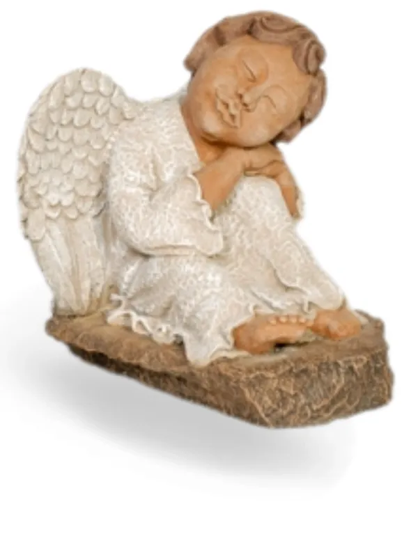 Painted White Angel Length:300mm Width:250mm Height:270mm