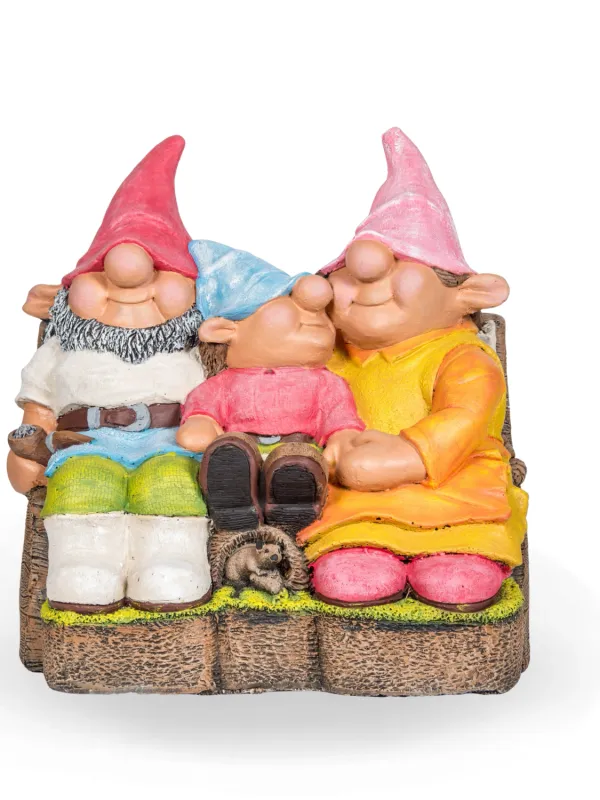 Painted Gnome Family Length:550mm Width:450mm Height:600mm