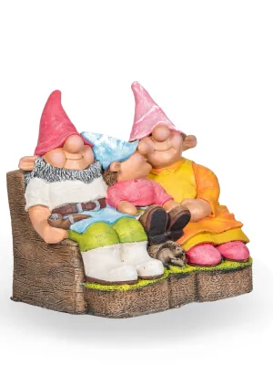 Painted Gnome Family Length:550mm Width:450mm Height:600mm