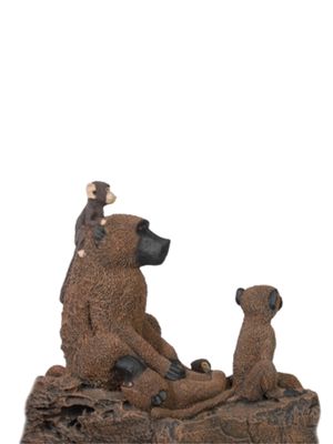 Painted Baboon Family Lenght:500mm Width:850mm Height:880mm