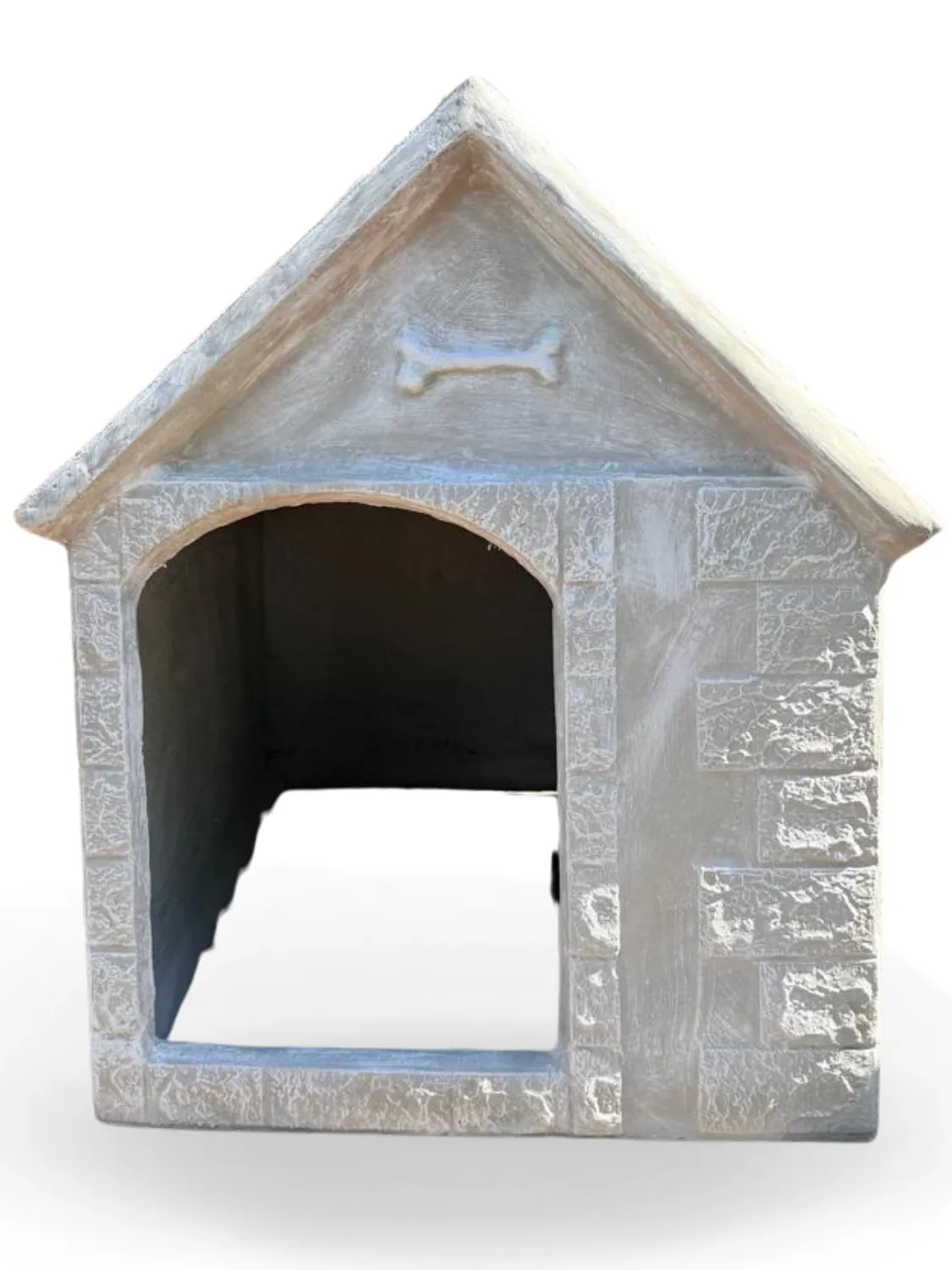 Classic Concrete Dog House Large Whitewash Finish Length:810mm Width:720mm Height:860mm