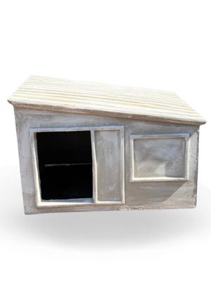Modern Concrete Dog House Small Whitewash Finish Length:700mm Width:500mm Height:460mm