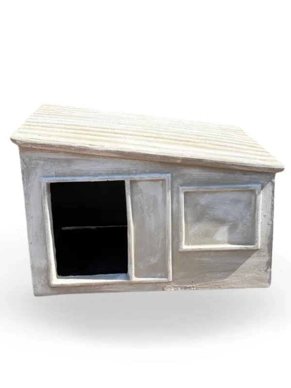 Modern Concrete Dog House Small Whitewash Finish Length:700mm Width:500mm Height:460mm