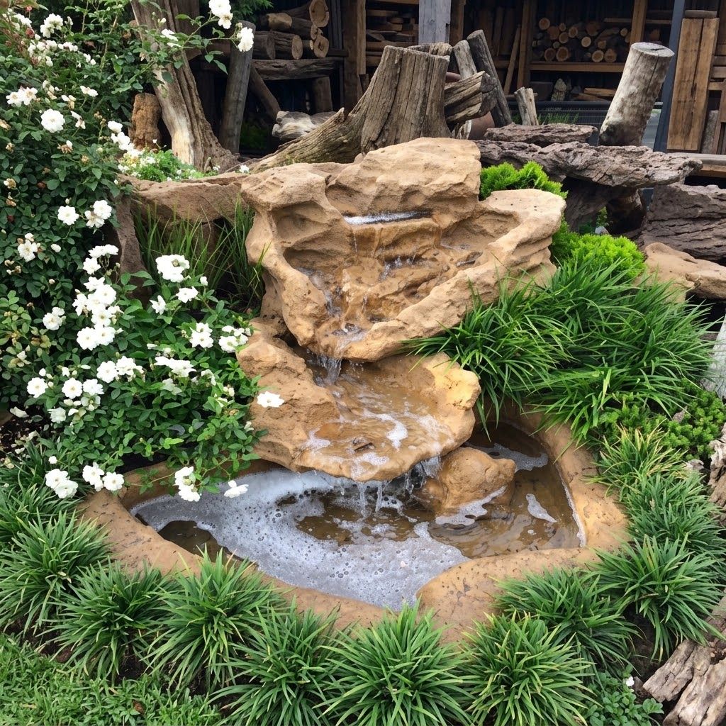 Symphony Top Stream &amp; Bird Haven Pond Water Feature 1.5Width 1.8Depth 0.85Height (CM) – 135KG​