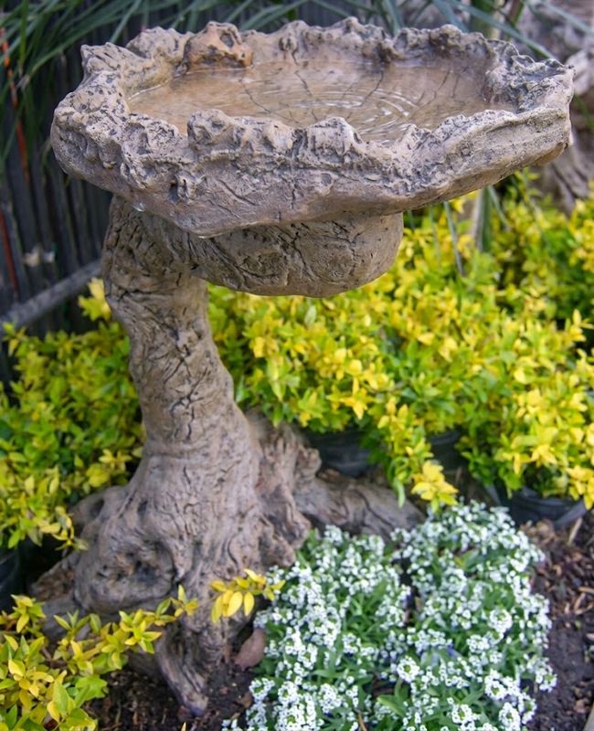 Curled Log Birdbath Top &amp; Stand 0.48Width 0.65Depth 0.83Height (CM) –​43KG​