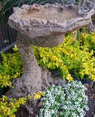 Curled Log Birdbath Top &amp; Stand 0.48Width 0.65Depth 0.83Height (CM) –​43KG​