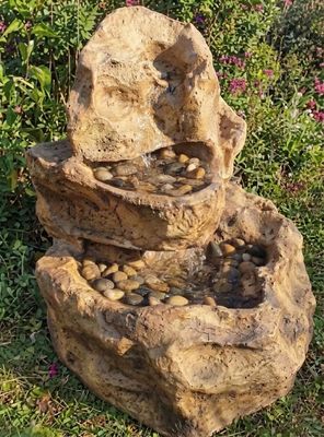 Fibreglass Three Tier Falls &amp; Basin Lenght:470mm Width:450mm Height:470mm Volume:15Liters