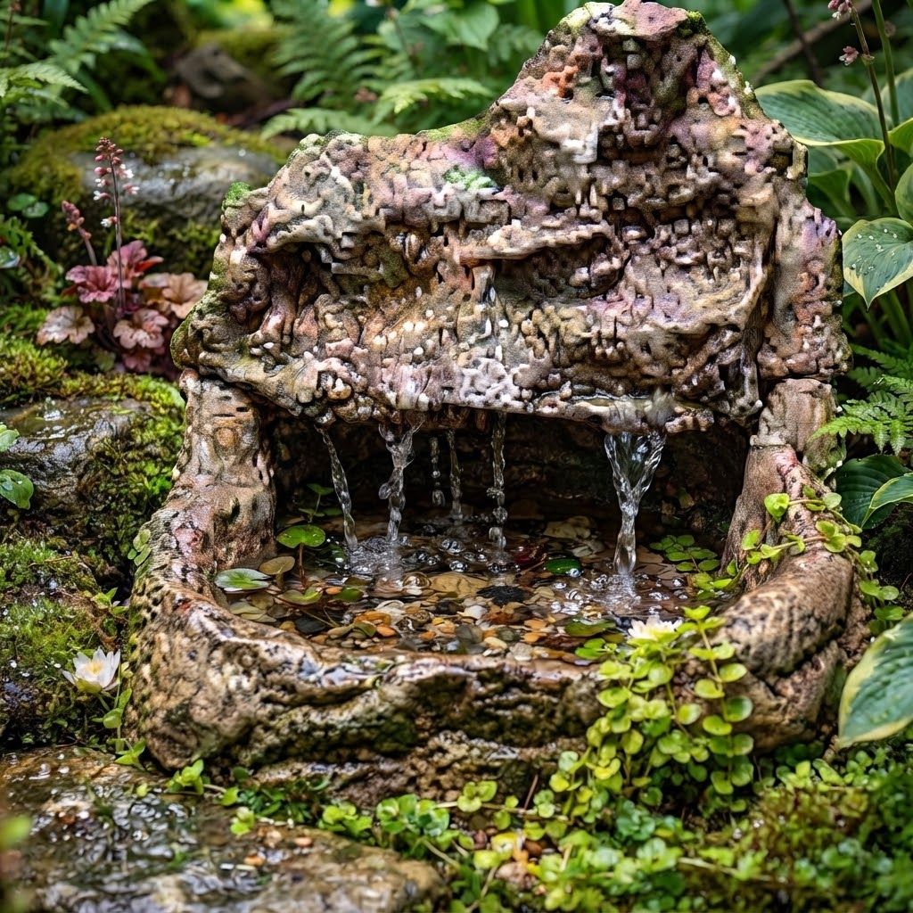 Fibreglass Serenity Falls &amp; Pond Lenght:650mm Width:500mm Height:400mm Volume:9Liters