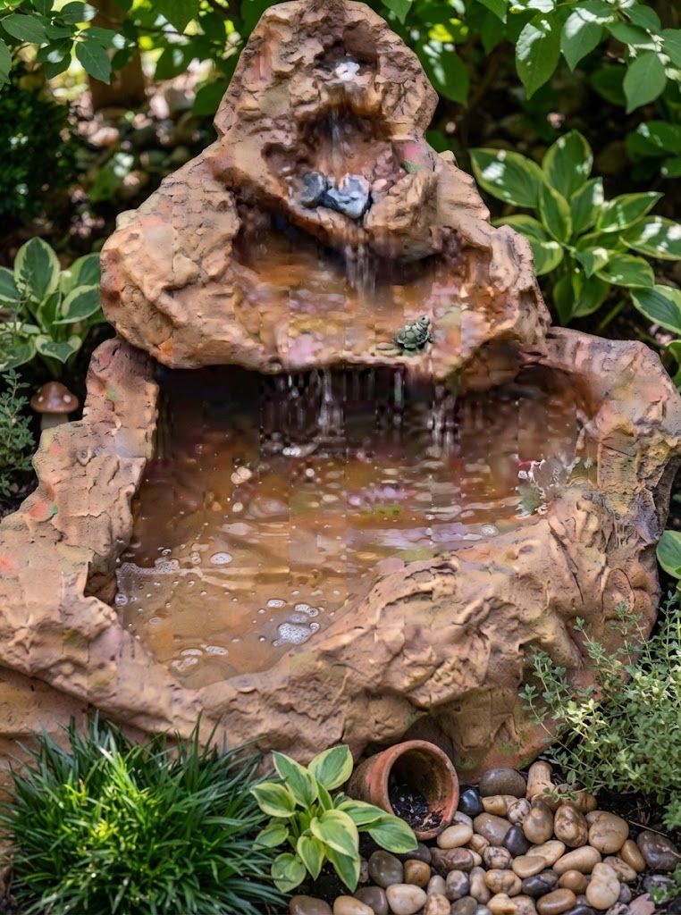 Fibreglass Monkey Falls &amp; Otter Pond Length:1360mm Width:1230mm Height:670mm Volume:45Liters