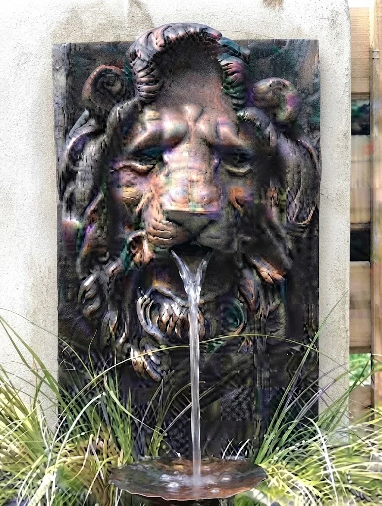 Fibreglass Lions Head Falls &amp; Pond Length:1350mm Width:1260mm Height:250mm