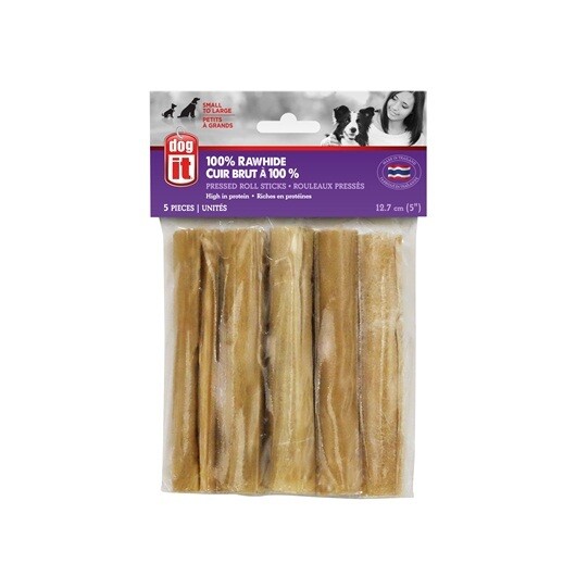 Dogit 100% Rawhide Pressed Roll Sticks - 12.7cm (5