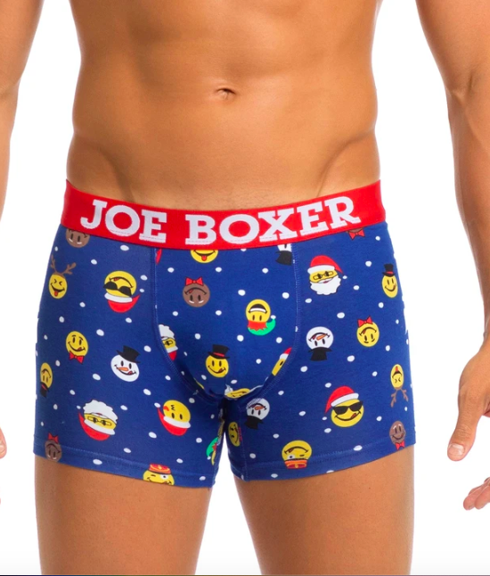 SANTA EMOJI FITTED BOXER  BRIEFS