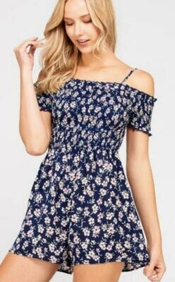 Navy Floral Romper
