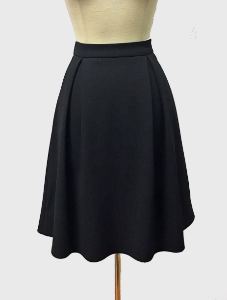 Box Pleat Skirt with Zipper Back