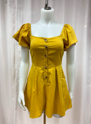 Square Neck Button Romper
