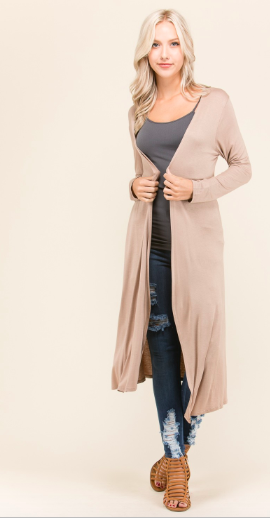 Long Cardigan - Taupe