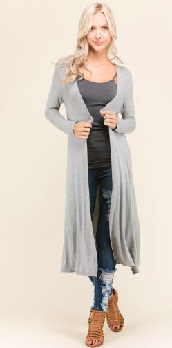 Long Cardigan - Charcoal