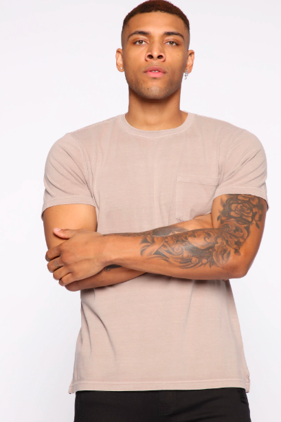 Round Neck Half Sleeve - Taupe