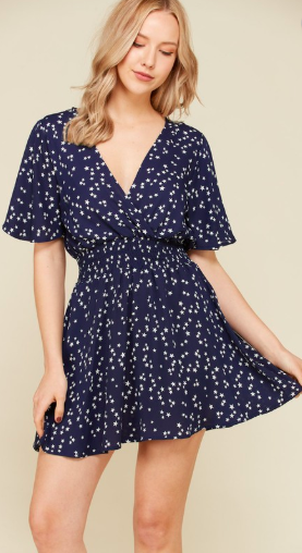 Star Dress - Navy