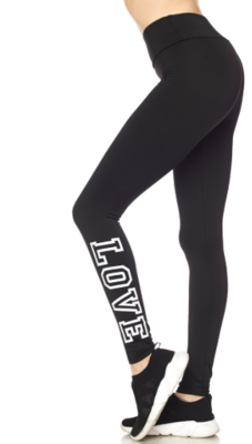 Love Printed Leggings Black