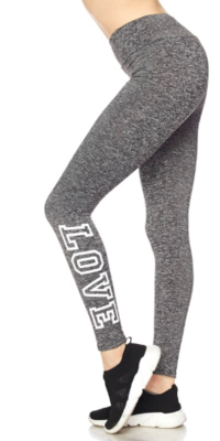 Love Printed Leggings Grey