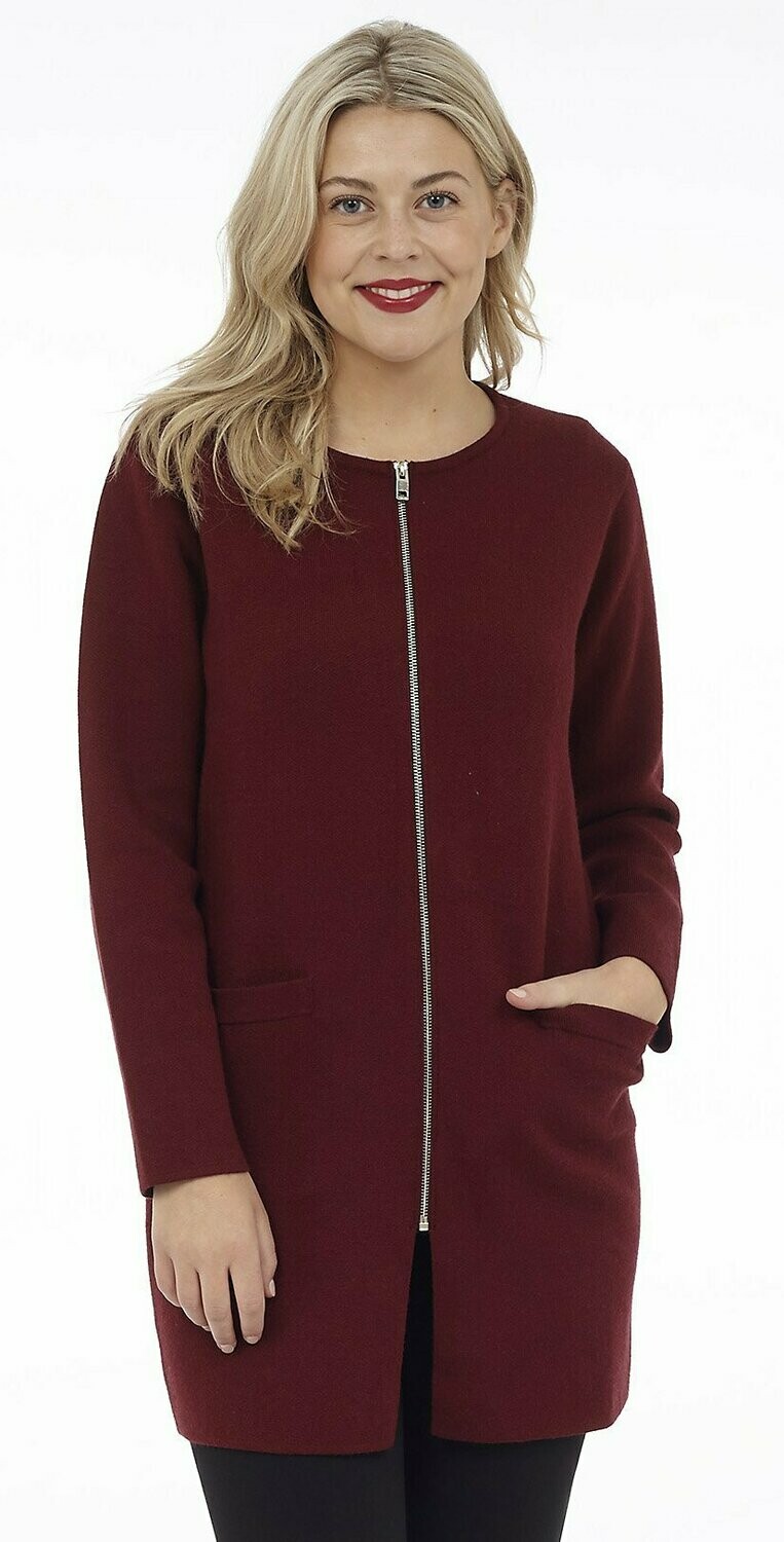 L/S Zip Up Jacket - Burgundy