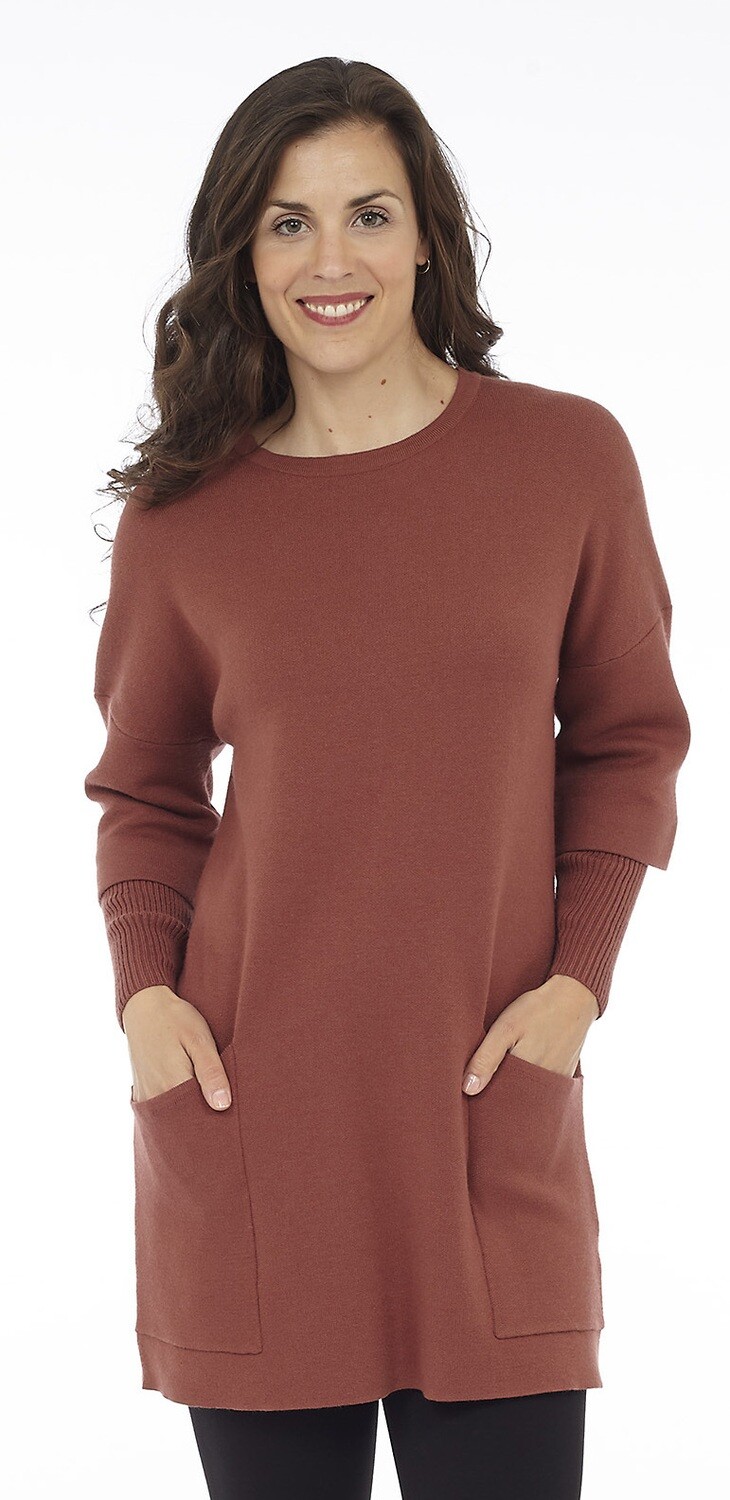 Bell Sleeve Long Tunic - Terracotta