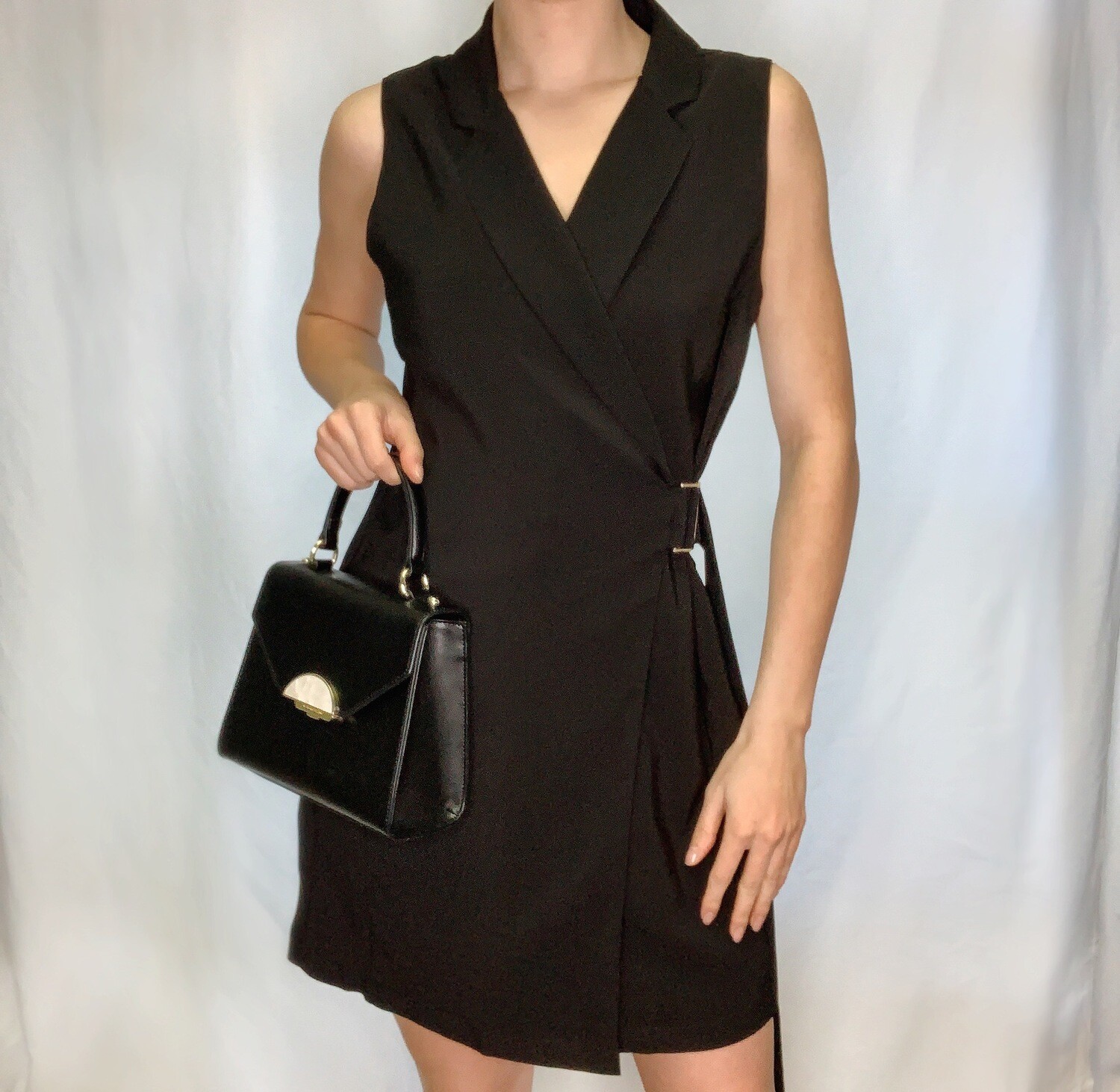 Vest Wrap Dress - Black