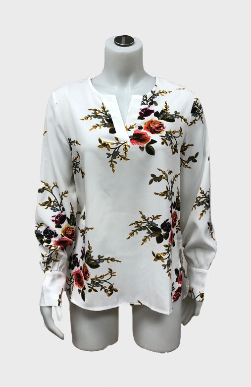 V-Neck Floral Blouse