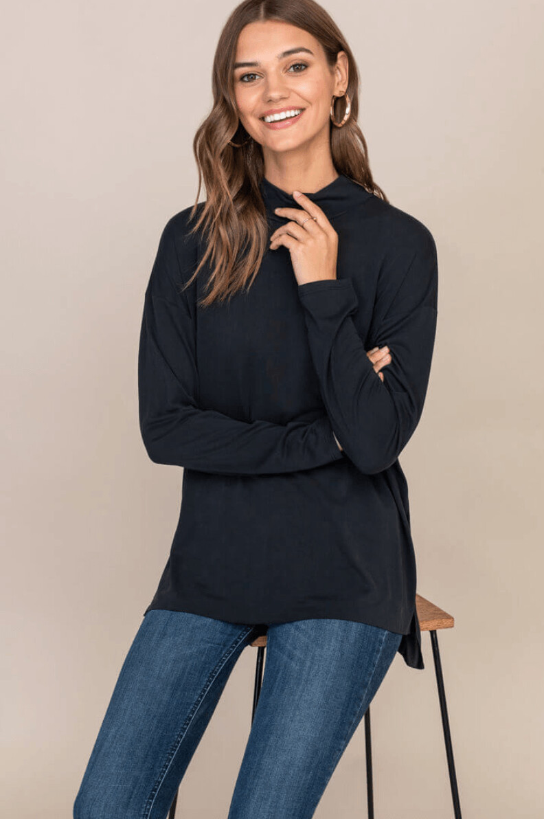 Turtle Neck Long Sleeve - Black