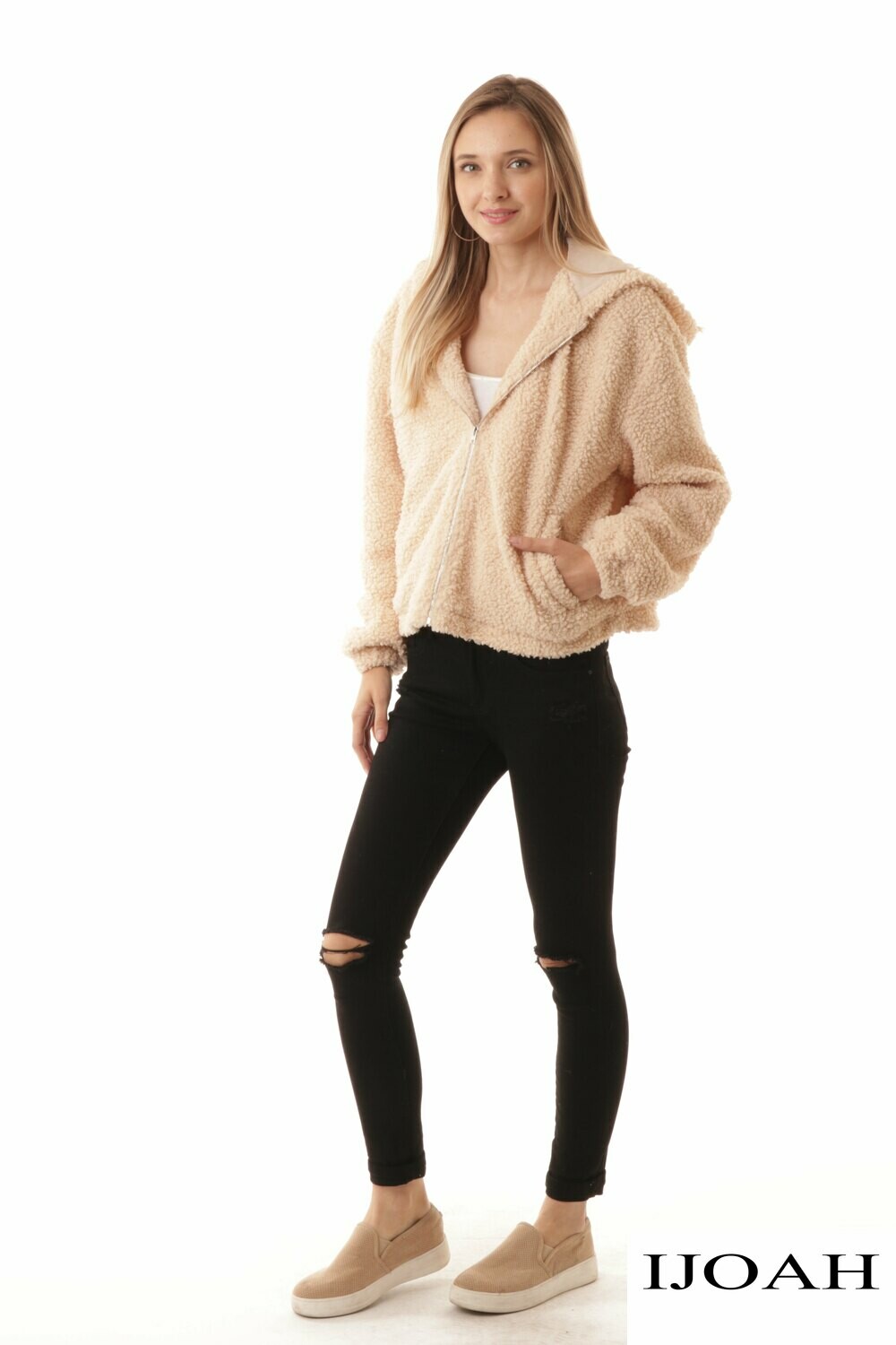 Zip Up Fluffy Jacket