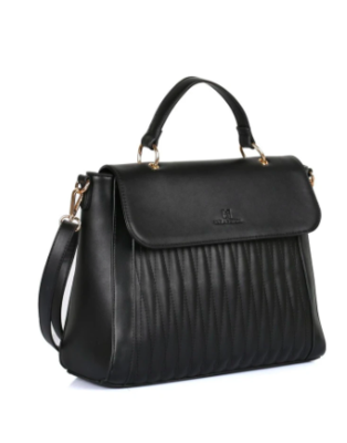  80402 Karla Hanson Satchel Handbag - Black