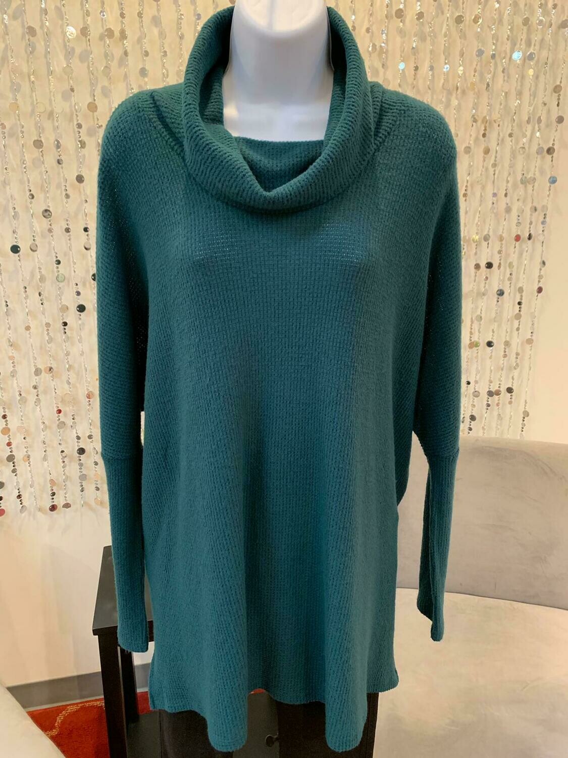 LS Cowl Turtle Neck Sweater - Forest Green