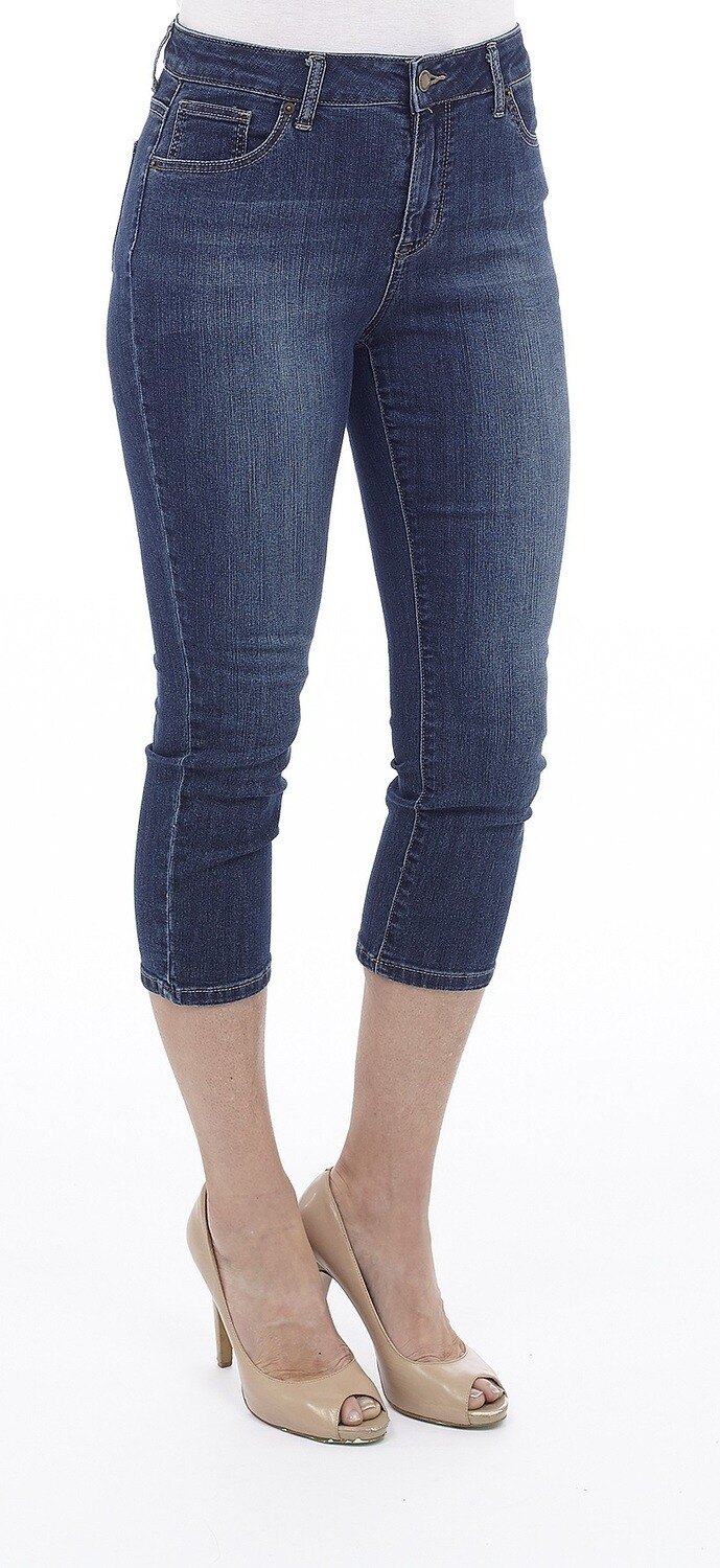 Stretch Denim Capri Petite