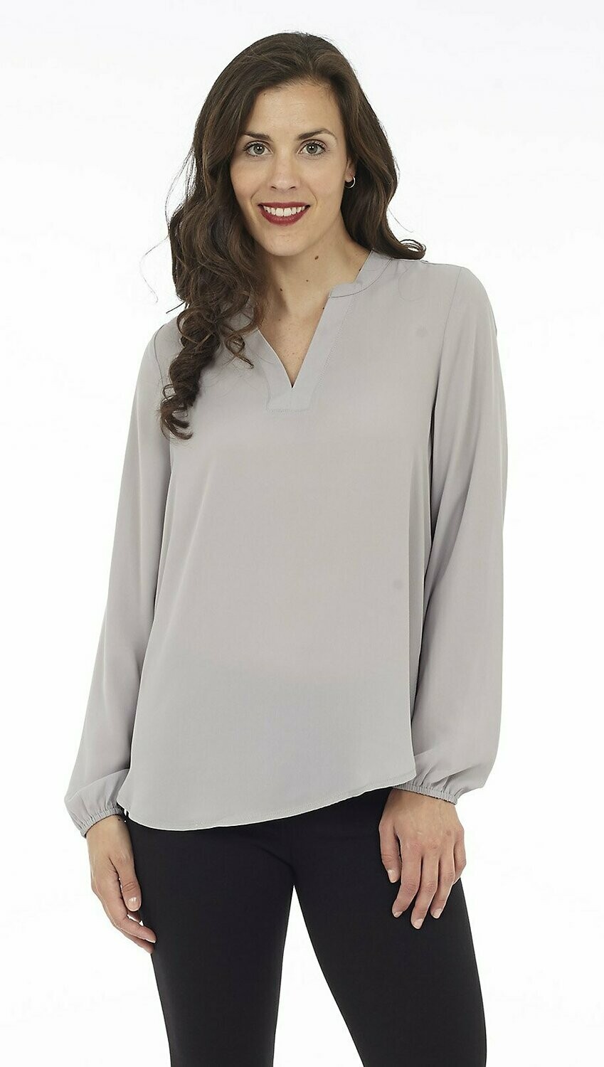 V-Neck Long Sleeve Blouse