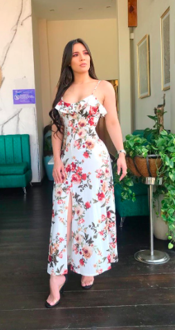 Floral White Maxi Dress 