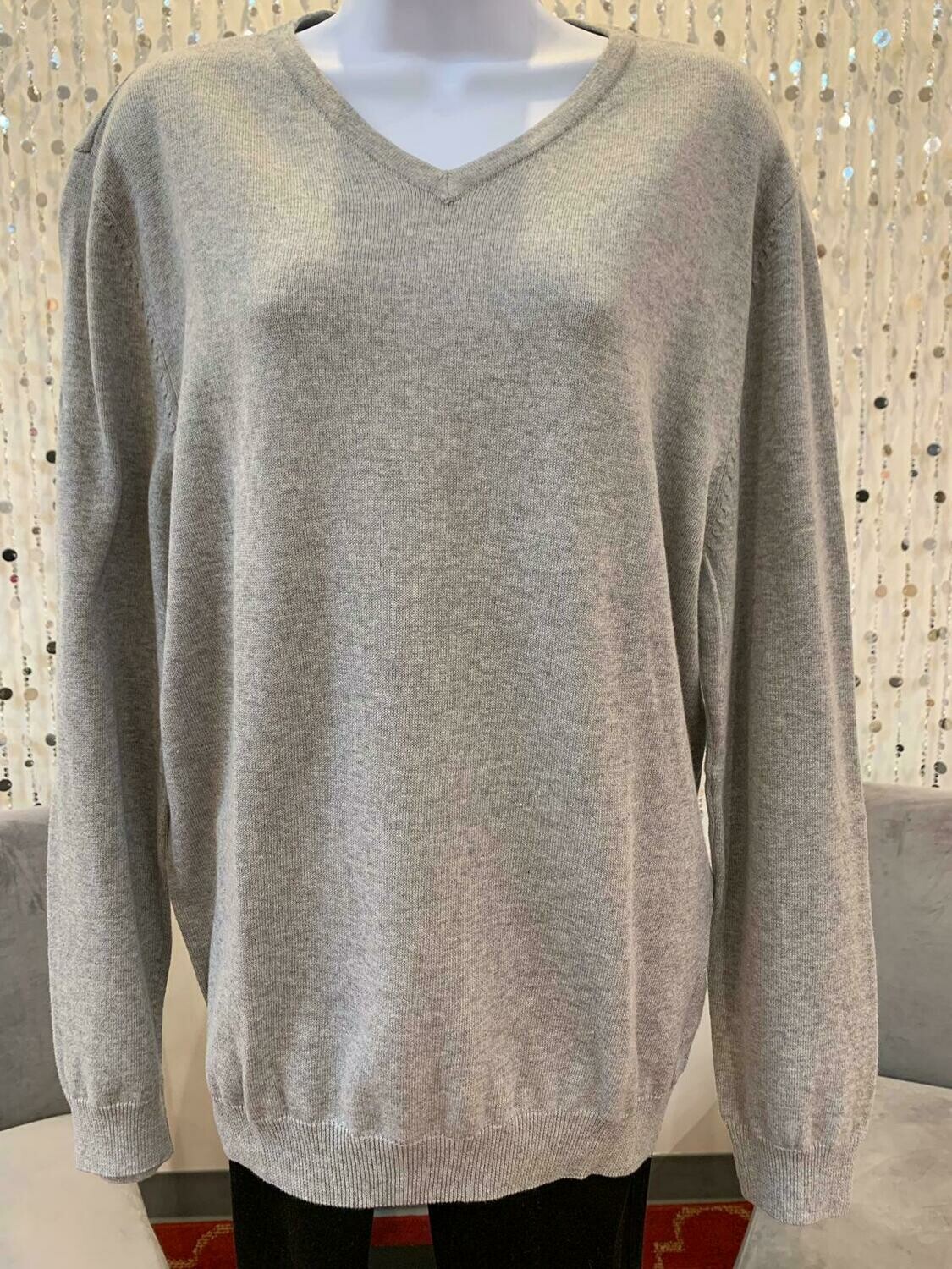 Grey V-Neck Sweater