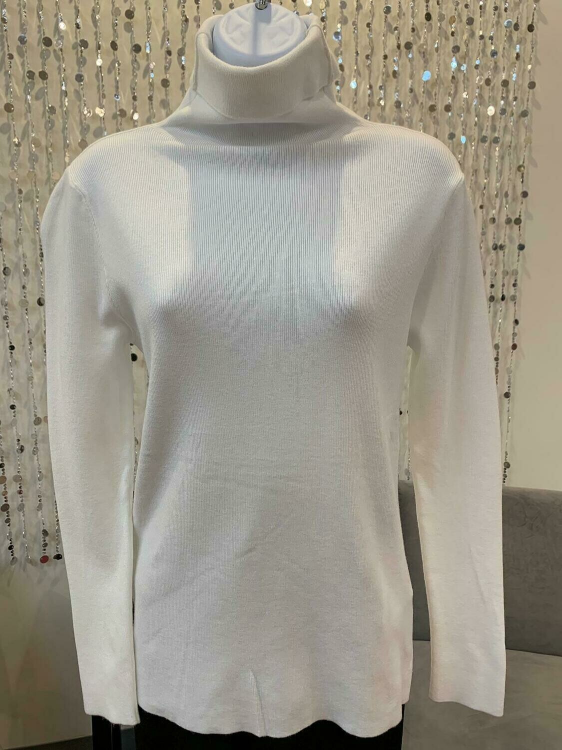 Turtle Neck White Long Sleeve
