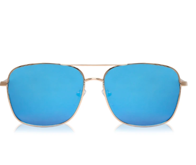 Sunglasses Square Lens- Blue/Gold