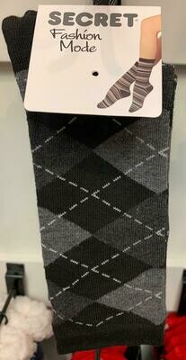 Women&#39;s Socks-Grey Plaid