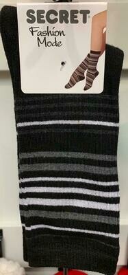Women&#39;s Socks- Black/White Stripe