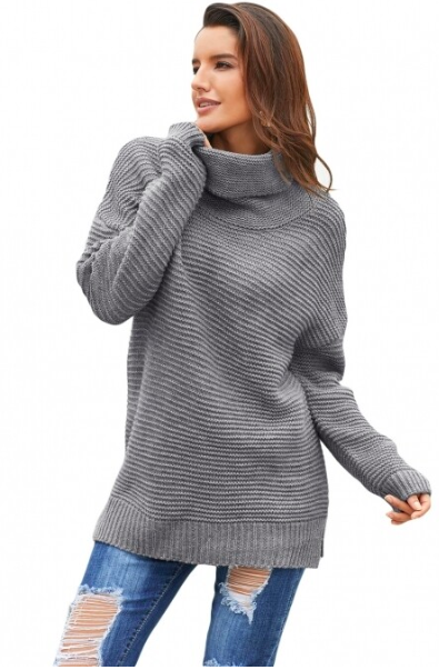 Cozy Long Sleeve Sweater - Grey