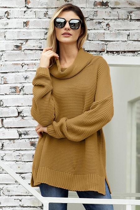 Cozy Long Sleeve Sweater - Mustard