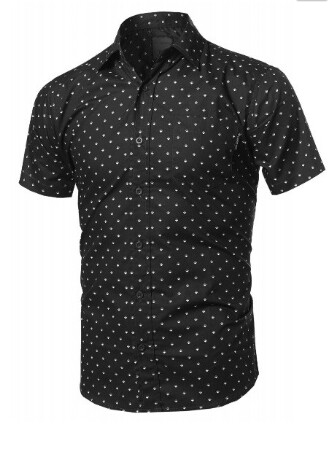 Men's Printed Woven Shirt - Black