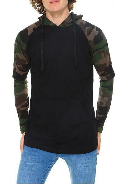 Men's Lightweight Hoodie - Camo Green