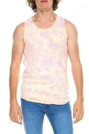 Men's Tie &amp; Dye Tank Top - Yellow/Pink