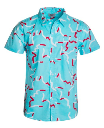 Men's Printed Woven Shirt - Blue 8-370