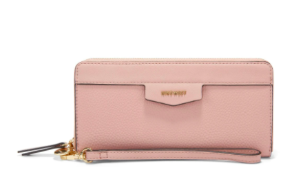Cara Zip Around Wristlet Modern Pink
